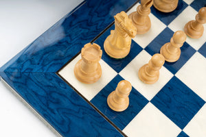 Jeu d’Échecs Azur en Loupe de Frêne et Buis — photo 6