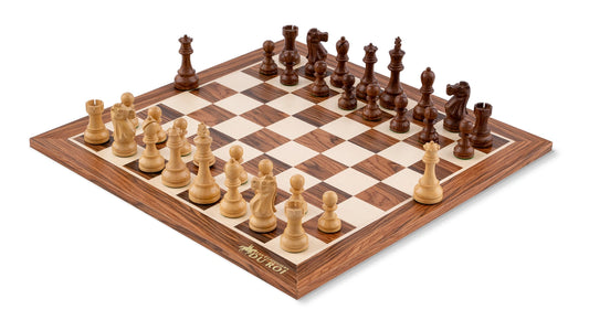 Jeu d'Échecs Bravoure en Bois de Palissandre — vue générale sur fond blanc
