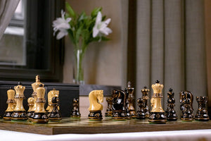 Plateau d'échecs élégant avec pièces d'échecs élégantes