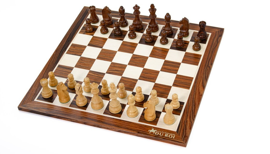 Coffret Jeu d'échecs pliant complet en bois échiquier et pions français