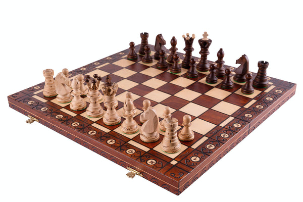 Jeu D'échecs En Bois Sculpté Médiéval – Fabrication Espagne (Tolède)