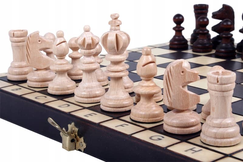 Jeu d'Échecs Pliant Classique <br>en Bois de Hêtre