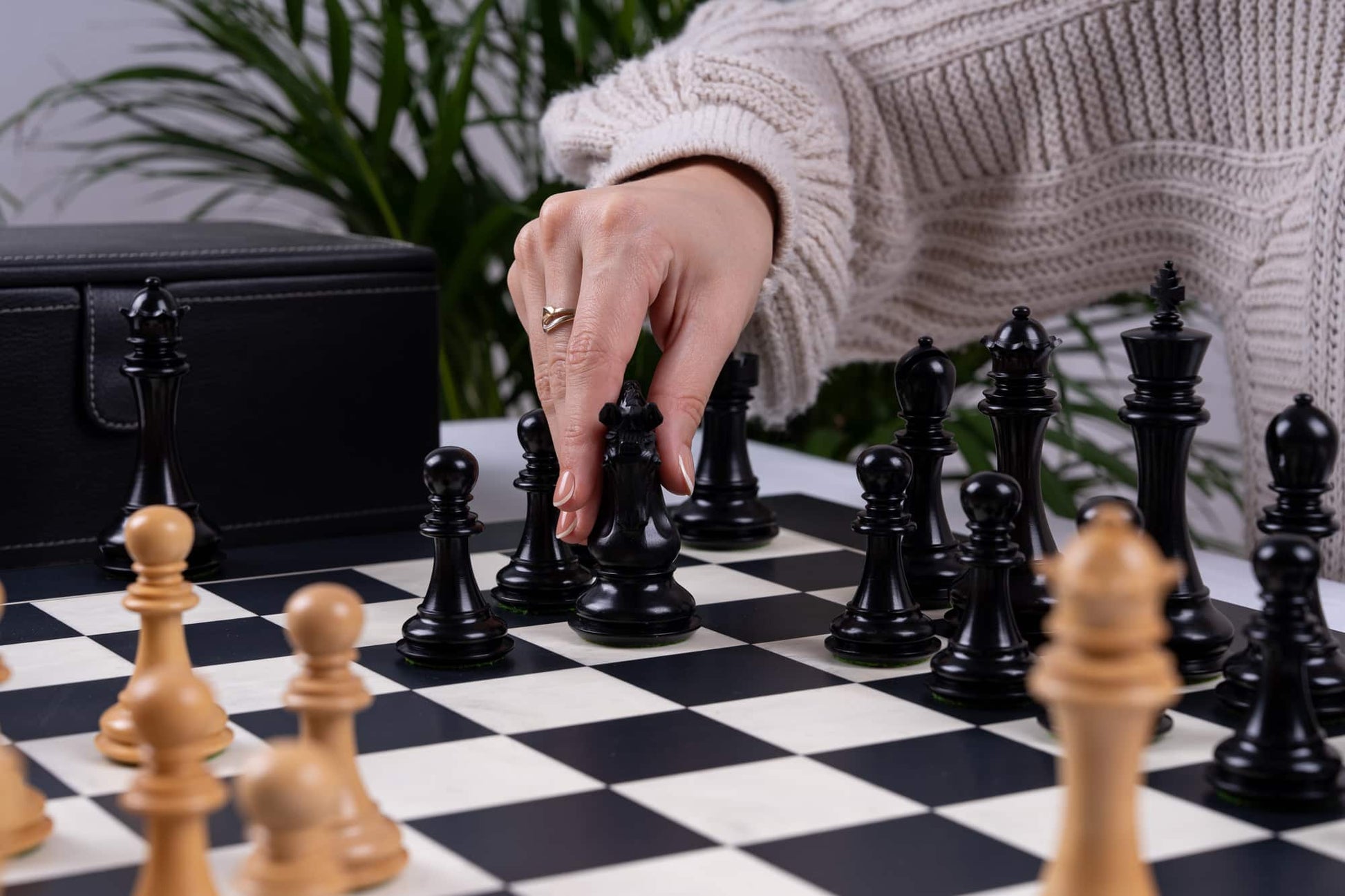 Jeu d'Échecs Épique en Bois <br>d'Ébène et d'Érable