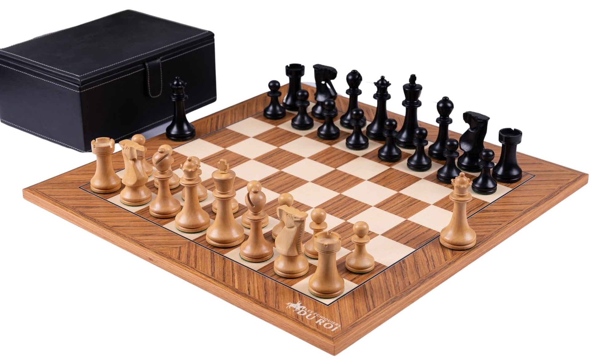 Jeu d'Echecs Mosaïque de bois<br> en Teck