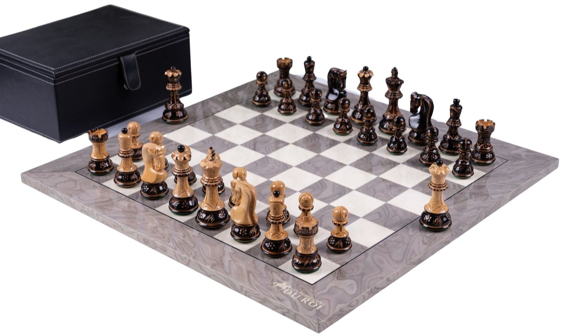 Jeu d'Échecs Prestige <br>en bois de frêne (Haute Brillance)