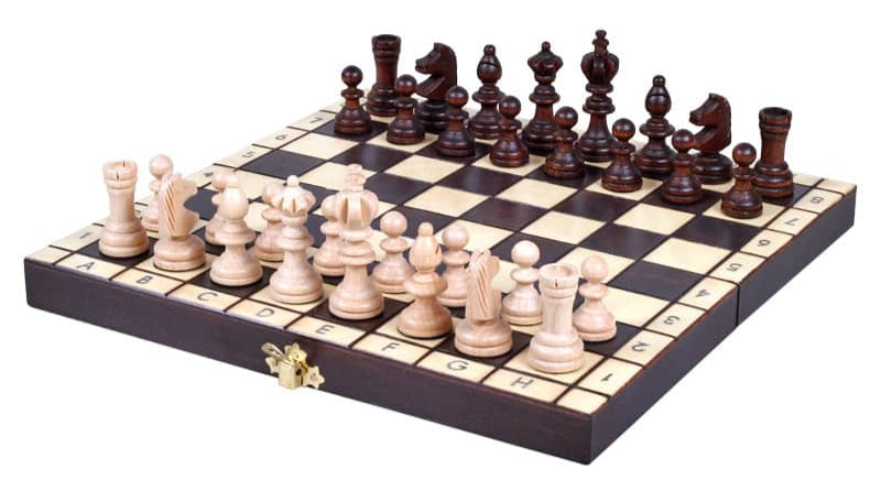 Jeu d'Échecs Pliant Classique <br>en Bois de Hêtre