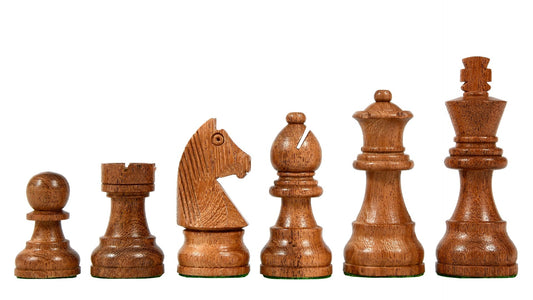 Jeu d'Échecs Clair Ambré <br>en Bois d'Acajou