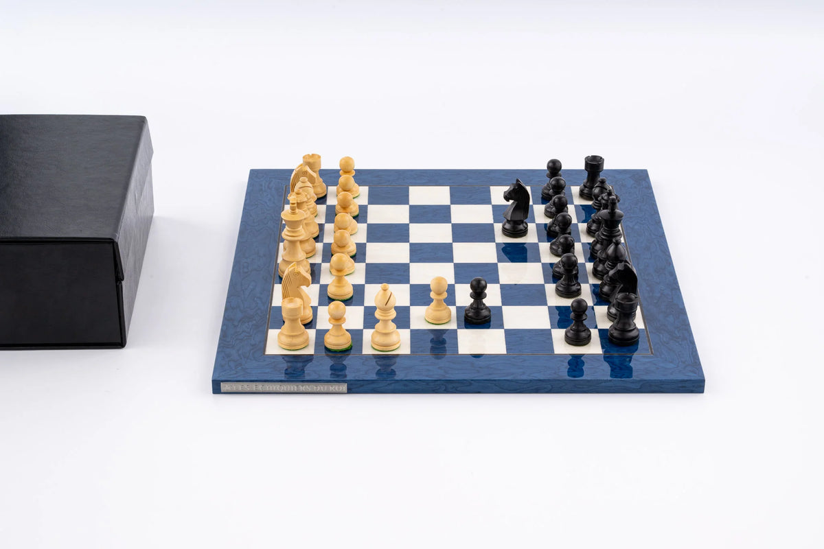 Jeu d’Échecs Saphir en Loupe de Frêne et Buis — photo 3
