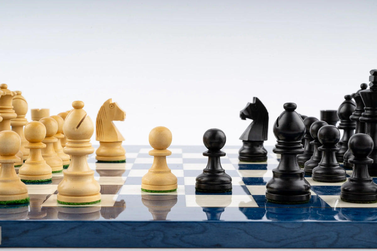 Jeu d’Échecs Saphir en Loupe de Frêne et Buis — photo 4