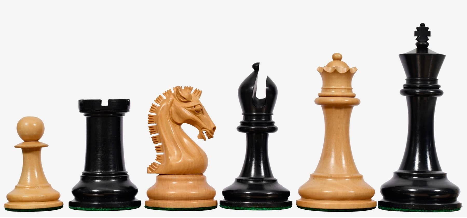 Pièces d'Échecs Dynastie <br>en Bois d'Ébène