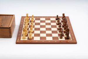 Jeu d'Échecs de Tournoi <br>en Bois d'Acajou Numéroté