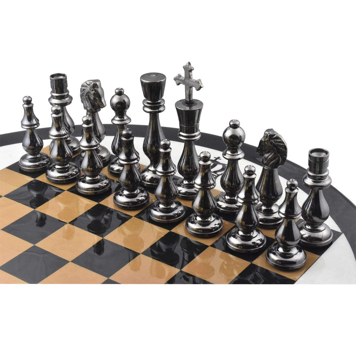 Table d'Echecs en Métal Fabriquée à la Main