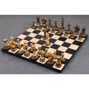 Plateau d'Echecs en Bois Brûlé
