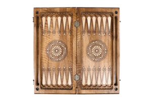 Backgammon Bois Ancien Motifs Arméniens