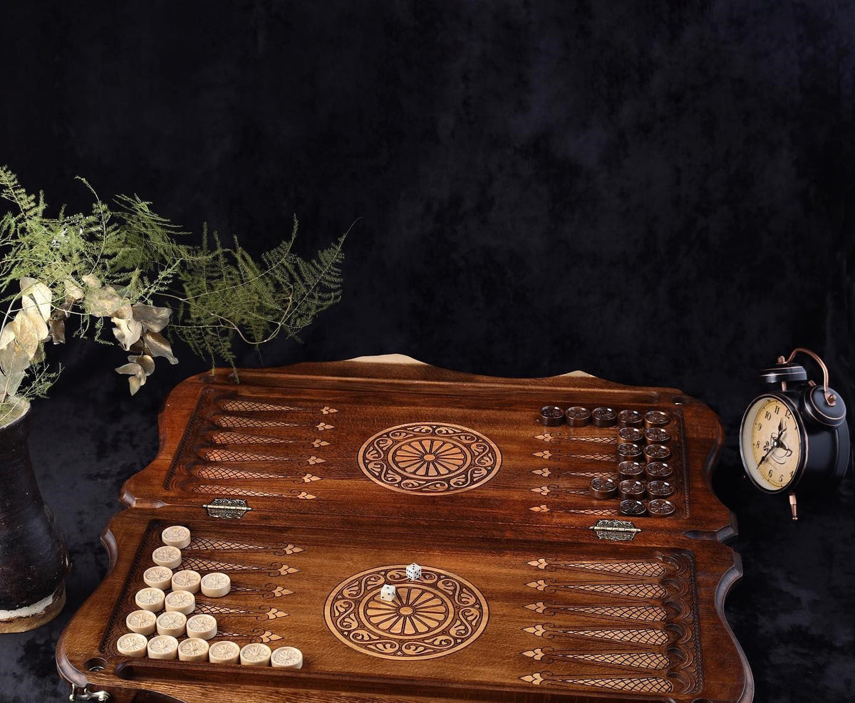 backgammon paysage naturel jetons