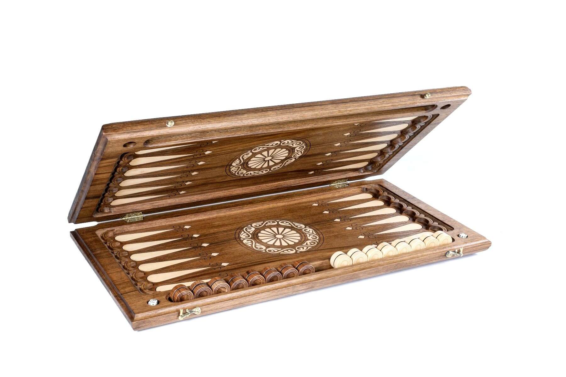 Jeu de Backgammon Luxe - Noyer - Manopoulos Jeu de Backgammon Luxe - Noyer - Manopoulos