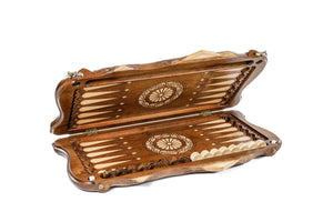 Backgammon de Voyage de Luxe Pliable
