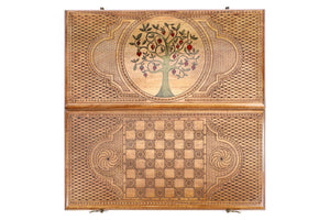 Plateau de Backgammon Artisanal <br>Arbre Grenadier