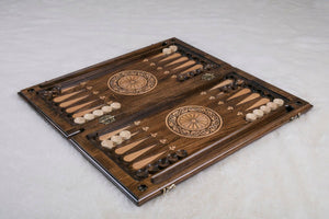 Beau Jeu de Backgammon Pions Noirs