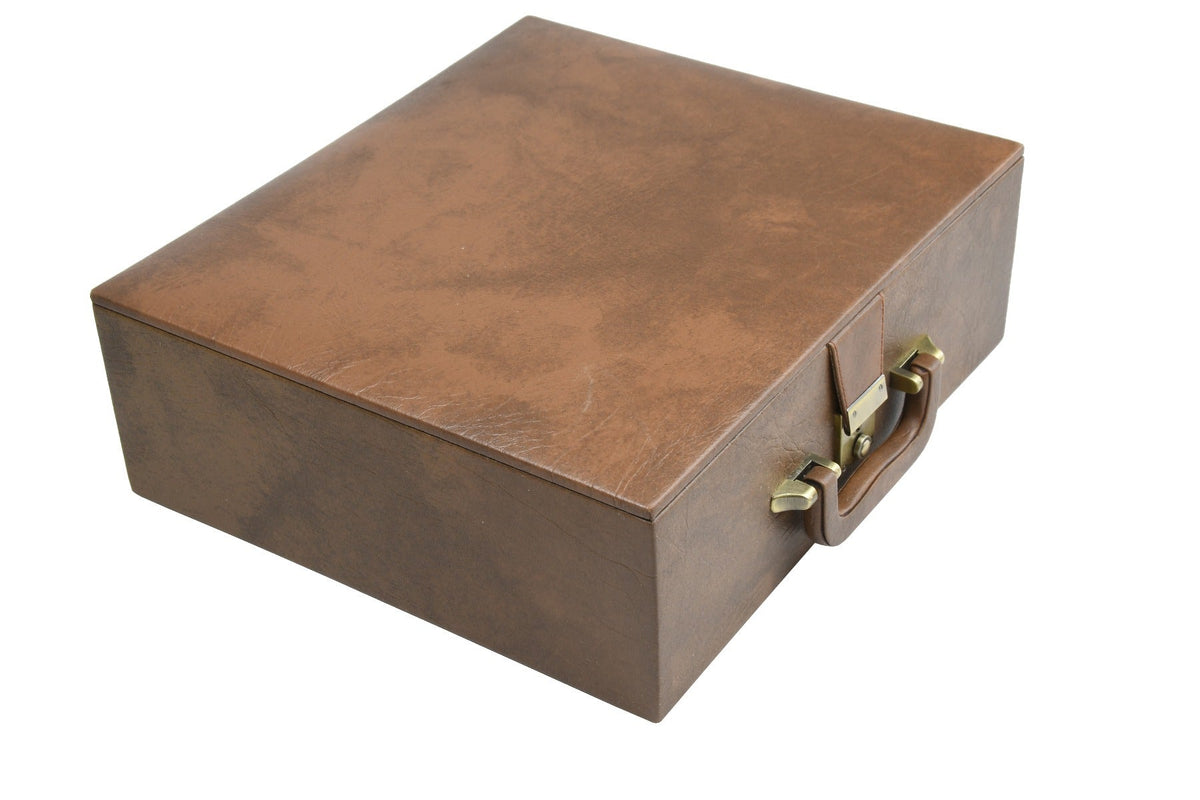 Coffret Pièces d'échecs <br>Velours Beige à Double étages