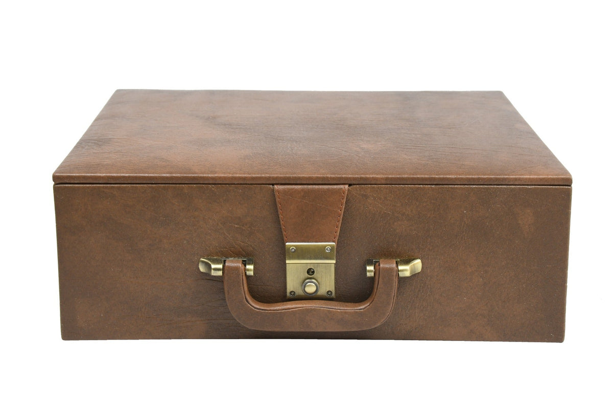 Coffret Pièces d'échecs <br>Velours Beige à Double étages