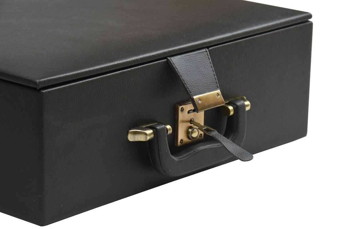 Coffret Pièces d'échecs <br>Velours Beige à Double étages