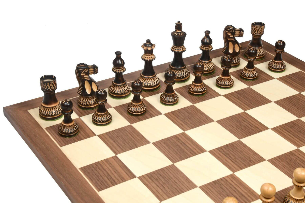 Echiquier en Bois Brûlé Fait à la Main