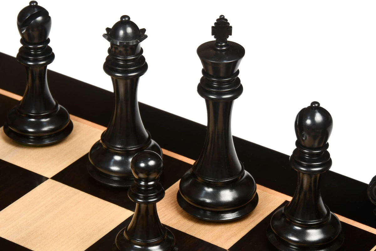 Échiquier en Bois Noir Pions Noirs