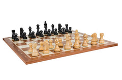 Échiquier en Bois <br>avec Pièces d'Échecs Noires