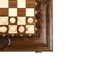 Grand Jeu d'Echecs en Bois Pions Blancs