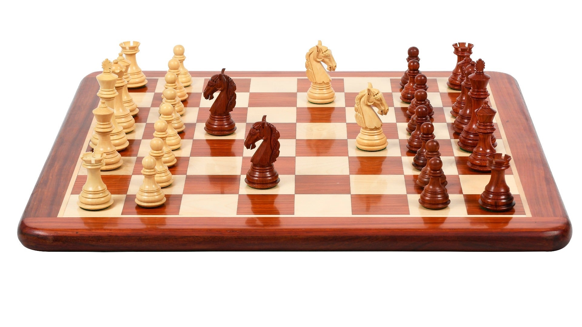 Grandes Pièces d'échecs Sculptées <br>en Bois de Rose