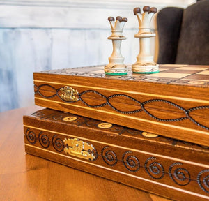 Jeu d'échecs en bois de sycomore érable