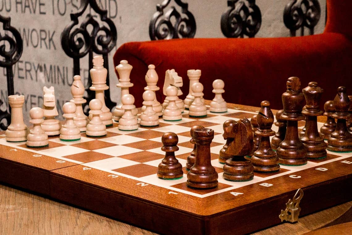 Jeu d'Echecs de Tournoi en Bois Marqueterie