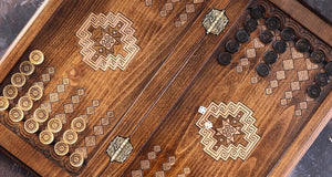 pions de backgammon de luxe en essence de bois
