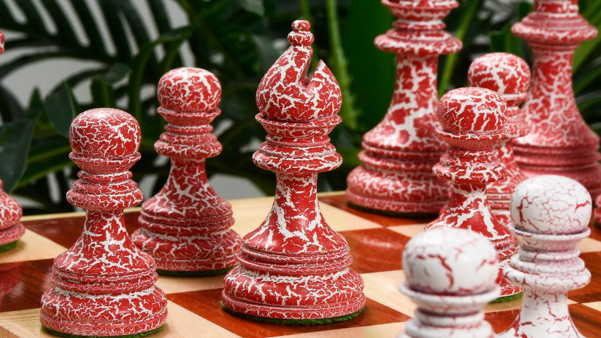Jeu d'Échecs Coloré en Bois de Buis
