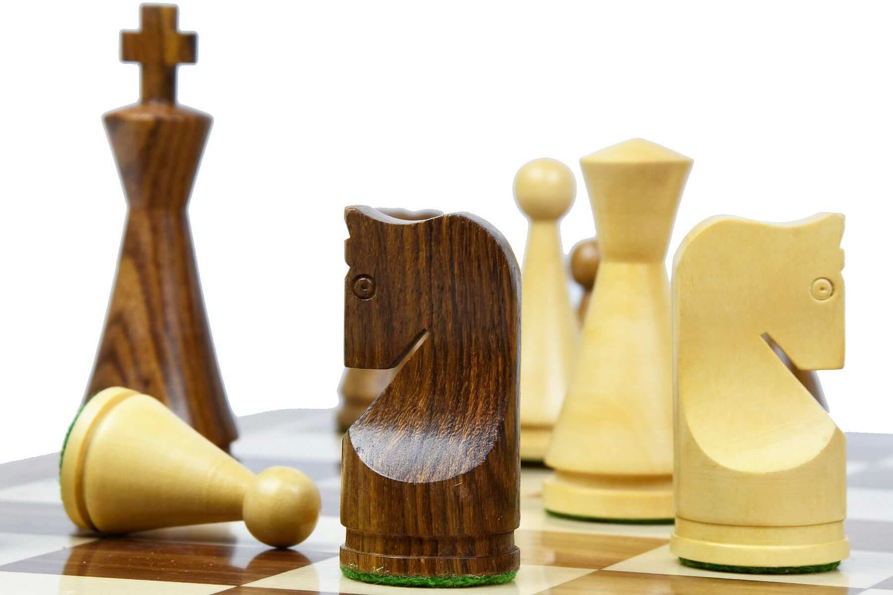 Jeu d'Échecs en Bois Sculpté Pions