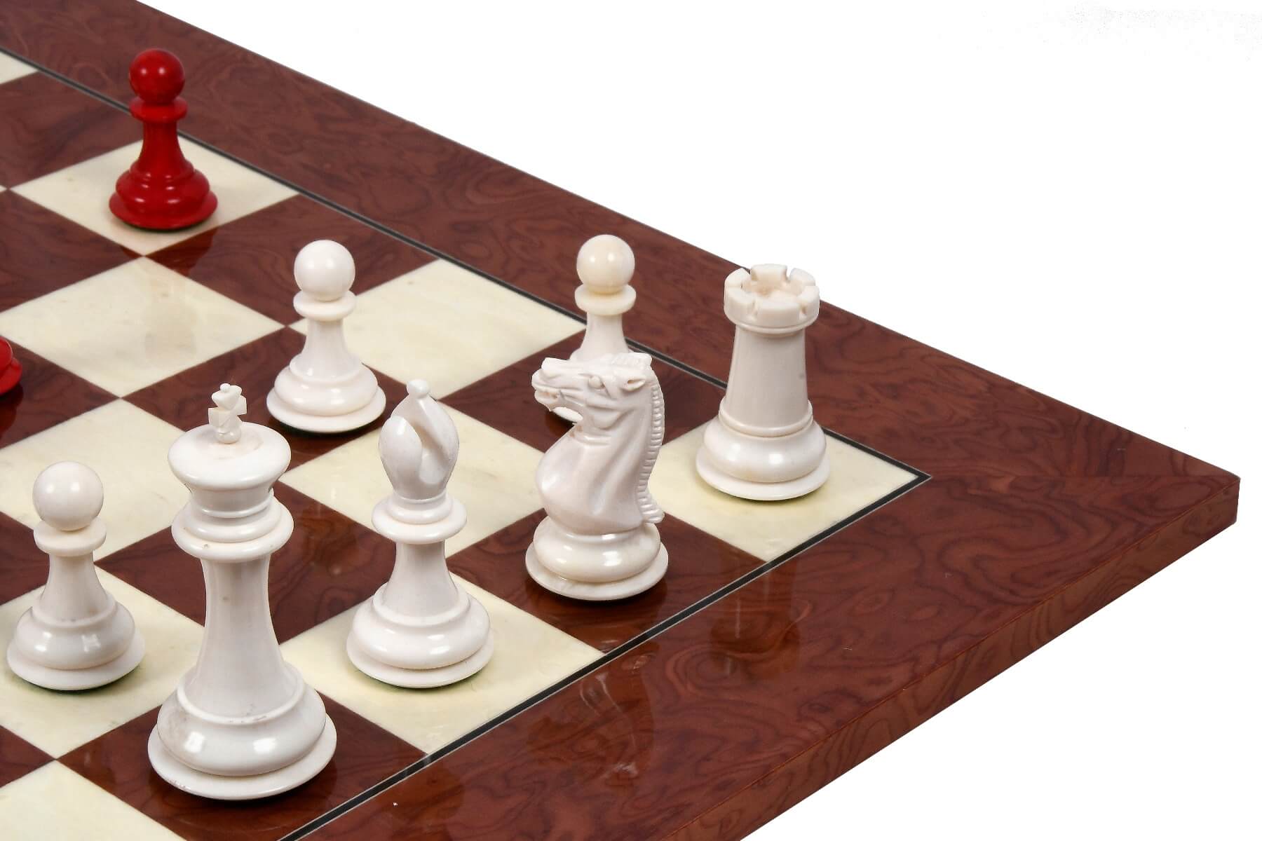 Jeu d'Échecs en Os Cavalier Blanc