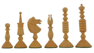 Jeu d'Echecs en Bois d'Ebène Poli Blanc