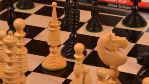 Jeu d'Echecs en Bois d'Ebène Poli Roi