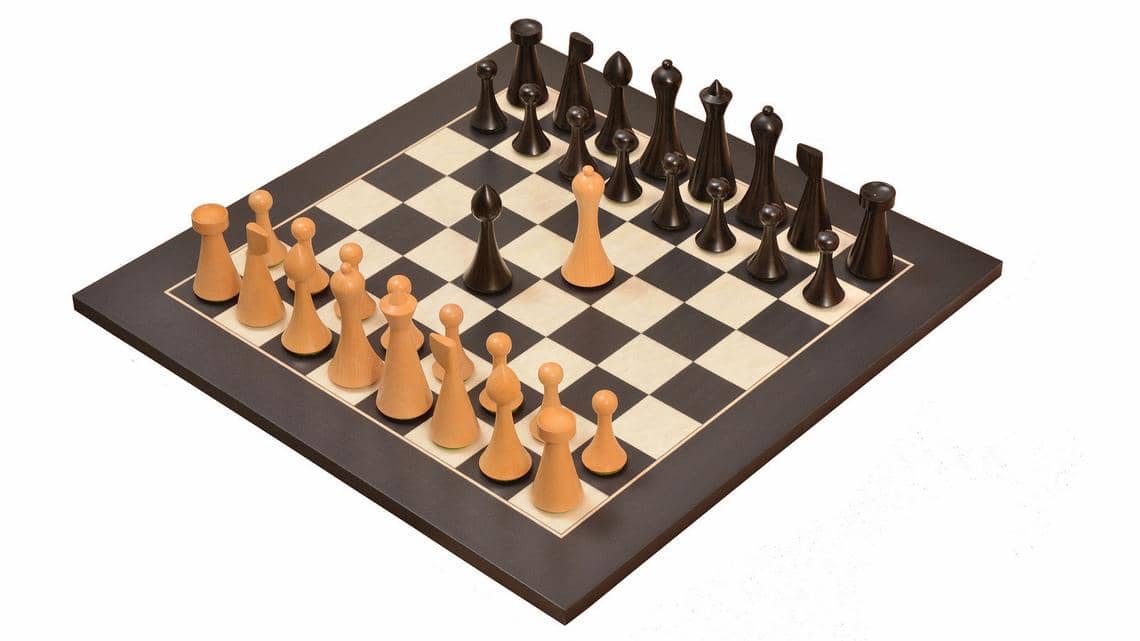 Jeu d'Echecs Minimaliste en Bois de Buis Cavalier