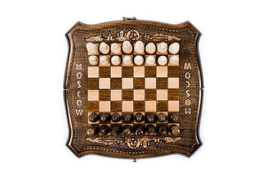 Jeu d'Échecs Russe <br>avec Échiquier Réversible en Backgammon