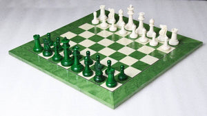 jeu echecs vert ivoire
