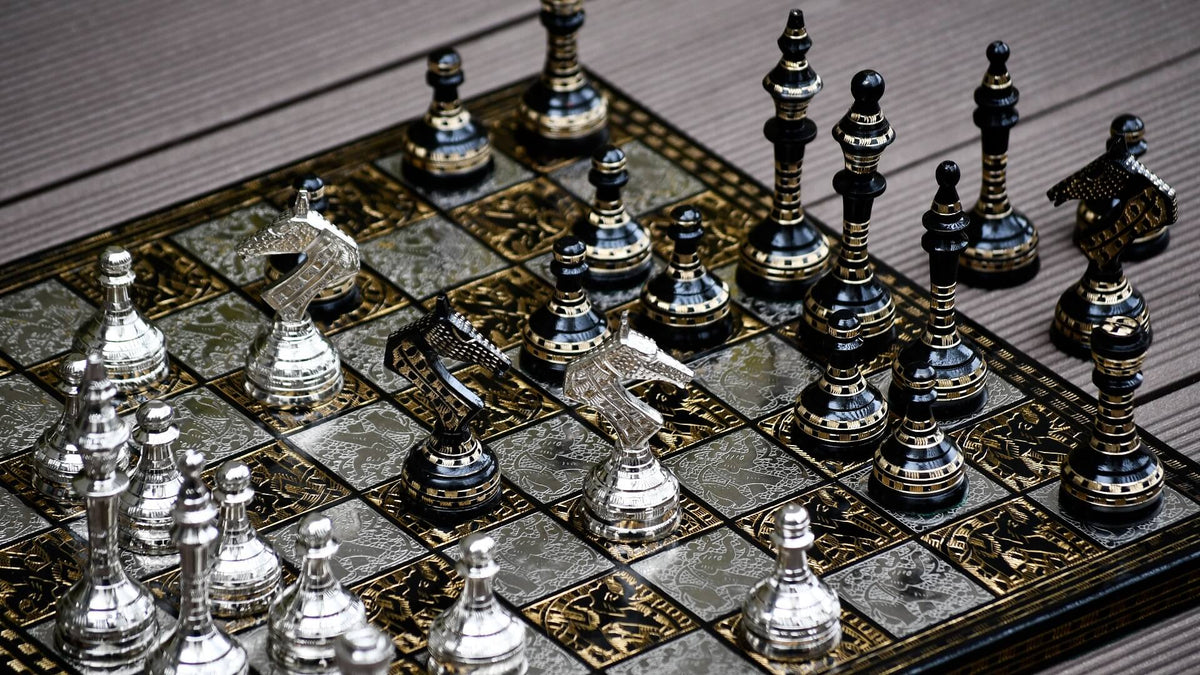 Pièces d'Échecs en Métal avec Fous