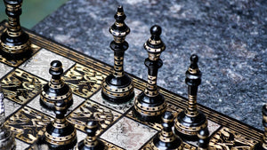 Pièces d'Échecs en Métal avec Pions