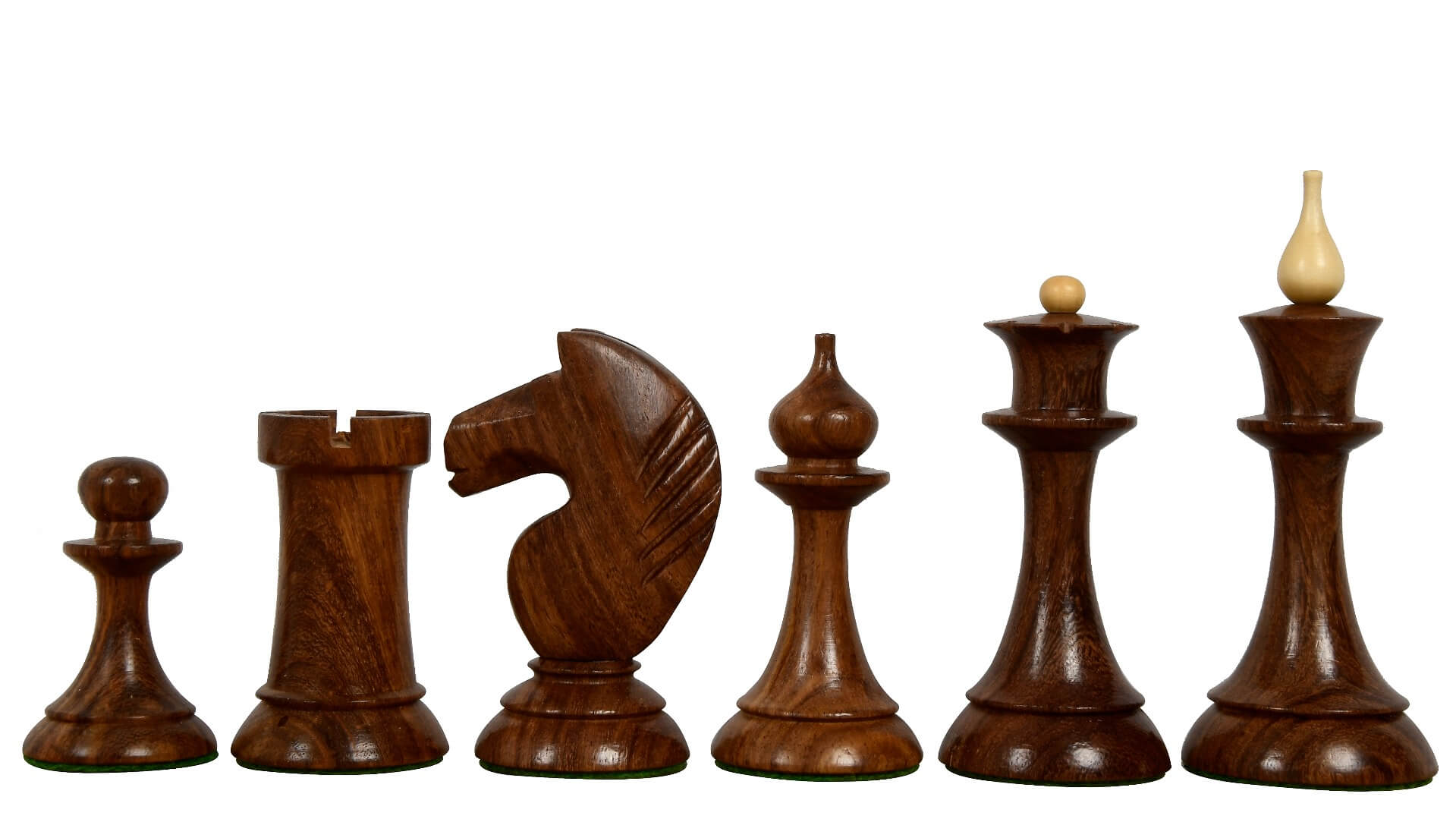 Pièces d'Echecs de Grande Taille en Bois de Rose Indien