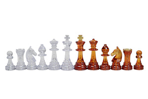 Pièces d'échecs en Plastique<br> Effet Ambre