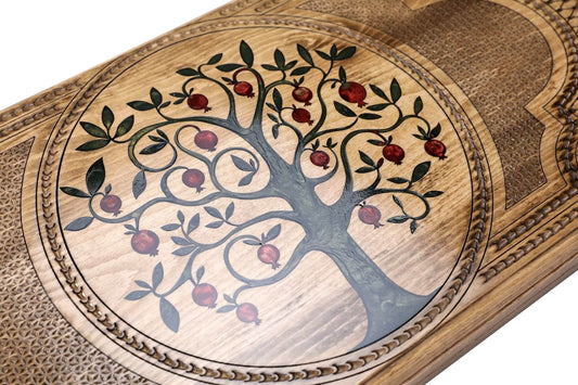Plateau de Backgammon Arbre Grenadier en Bois