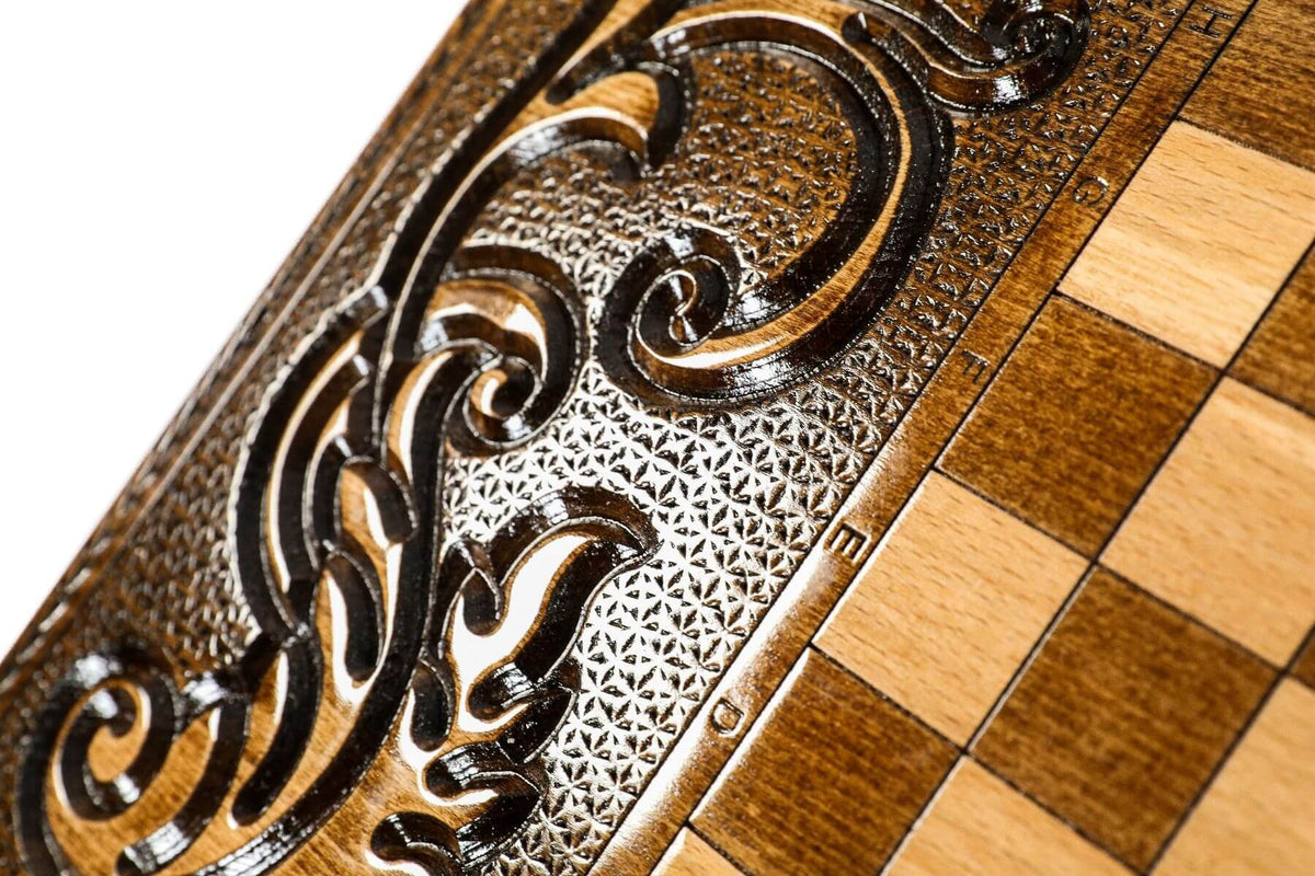 Plateau de Backgammon Armoiries Russie Pions