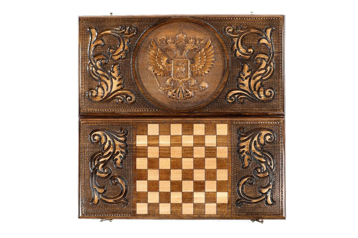 Plateau de Backgammon Armoiries Russie Serrure