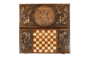 Plateau de Backgammon Armoiries Russie Serrure